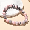 Natural Zebra Jasper Bead Stretch Bracelets BJEW-K212-B-035-1