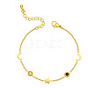 Elegant Golden Plated Stainless Steel Rhinestoen Moon and Star Link Bracelets WI2634-1