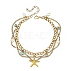 Summer Beach Alloy Sea Animal Charm Anklets AJEW-AN00885-4