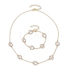 Glass Flower Links Bracelets & Necklaces Kits SJEW-JS01293-1