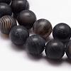 Natural Black Agate Bead Strands G-K166-12-6mm-03-3