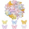 60Pcs 6 Colors Electroplate Acrylic Pendants PACR-NB0001-06-1
