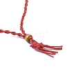 Braided Waxed Cord Empty Macrame Pouch Slider Necklace Making FIND-C061-01I-2