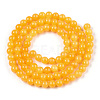 Natural Dyed Yellow Jade Gemstone Bead Strands G-R271-4mm-Y08-2