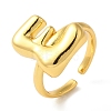 Initials Brass Open Cuff Ring for Women RJEW-N046-02E-G-1
