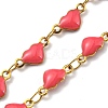 Ion Plating(IP) Golden 304 Stainless Steel Heart Link Chain Necklaces NJEW-E098-02G-05-2