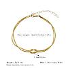 304 Stainless Steel 2-Strand Handmade Knot Snake Chain Bracelets for Couples BU0455-3-3