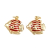 Brass Enamel Fish Pendants KK-I377-05G-B-2