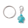 Turtle Dyed Synthetic Turquoise Keychain KEYC-JKC00962-01-4