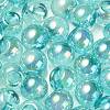 UV Plating Rainbow Iridescent Acrylic Beads OACR-G012-06-4