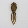 Antique Bronze Iron Bookmark Cabochon Settings PALLOY-N0084-01AB-NF-1