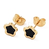 304 Stainless Steel Enamel with Glitter Stud Earrings EJEW-B009-27G-01-1