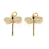 Brass Micro Pave Clear Cubic Zirconia Pendants CU-CBA03AF-08G-01-1
