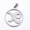 Non-Tarnish 304 Stainless Steel Pendants STAS-K162-077P-2