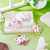 4Pcs Cloth Flower Pendants PALLOY-TAC0256-4