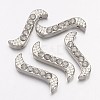 Alloy S-Shape Rhinestone Spacers Bars X-ALRI-H003-1-1