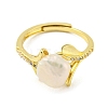 Natural Pearl Flower of Life Adjustable Ring RJEW-H220-26G-2