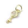 Brass Micro Pave Claer Cubic Zirconia Charms KK-H475-50G-01-2