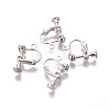 Rack Plated Brass Screw Clip-on Earring Findings KK-P169-04S-1