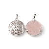Natural Rose Quartz Pendants G-P498-04P-27-2