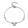 304 Stainless Steel Butterfly Link Bracelets BJEW-C098-01B-P-4
