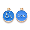 Alloy Enamel Pendants X-ENAM-S124-01B-02G-1