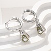 Brass Cubic Zirconia Hoop Earrings EJEW-Q015-02P-B-5