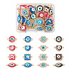 32Pcs 16 Styles Evil Eye Zinc Alloy Epoxy Resin Connector Charms ENAM-TA0001-33-1