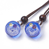 Handmade Gold Sand Lampwork Pendants LAMP-R137-C01-1