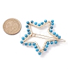 2Pcs Moon & Star Alloy with Synthetic Turquoise Hollow Hair Barrettes PHAR-JH00105-01-3