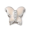 Brass Micro Pave Clear Cubic Zirconia Silde Charms KK-C086-02P-01-1