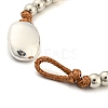 Alloy Splite Heart Beaded Bracelet BJEW-A143-01-4