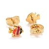 304 Stainless Steel Enamel Stud Earrings EJEW-B009-24G-3