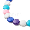 Acrylic Flat Round Beaded Necklace for Women NJEW-JN03795-4
