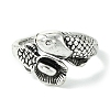 Snake Alloy Open Cuff Rings RJEW-K275-71AS-2