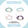 8Pcs 4 Styles Natural Gemstone Chip Braided Bead Bracelets BJEW-MA00001-2