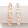 Natural Baroque Pearl Keshi Pearl Beaded Bracelets BJEW-JB05385-4