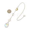 Glass Crystal Balls & Brass Sun Moon Pendant Ornament HJEW-JM02158-3