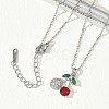 Brass & Cubic Zirconia Pendant Necklaces SA-CBA7E55-03P-02-2