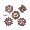 DIY Unfinished Bohemian Meditation Energy Symbol Wood Pendant Decoration Kits DIY-B060-03-2