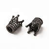 Rack Plating Brass Micro Pave Cubic Zirconia Beads ZIRC-C043-01B-2