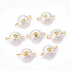 Eco-Friendly Plastic Imitation Pearl Beads Link Connectors PALLOY-JF00654-1