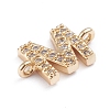 Brass Micro Pave Cubic Zirconia Letter Links ZIRC-I042-16G-M-3