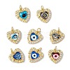 Brass Micro Pave Clear Cubic Zirconia Pendants KK-I692-02G-1