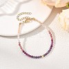 Natural Ruby & Rhodonite & Sunstone & Rose Quartz & Non-magnetic Synthetic Hematite Beaded Bracelets for Women BJEW-JB14094-01-1