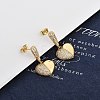 Brass Micro Pave Clear Cubic Zirconia Dangle Stud Earrings for Women EJEW-F352-05G-01-1