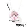 Flat Round Plastic Pendant Invisible Cord Necklaces for Women JB6177-10-1
