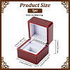 1 Slot Square Wooden Championship Ring Display Box CON-WH0085-59-2