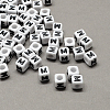 Large Hole Acrylic Letter European Beads SACR-Q103-7mm-01M-1