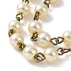 Handmade Round Glass Pearl Beads Chains for Necklaces Bracelets Making AJEW-JB00035-07-3